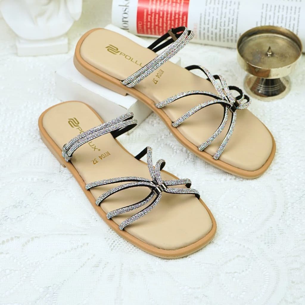 Gambar ke-7 produk Pollux Daily WPOMY 04 - Sandal Flat | Sandal Wanita Kekinian | Sandal Wanita Bahan Kulit