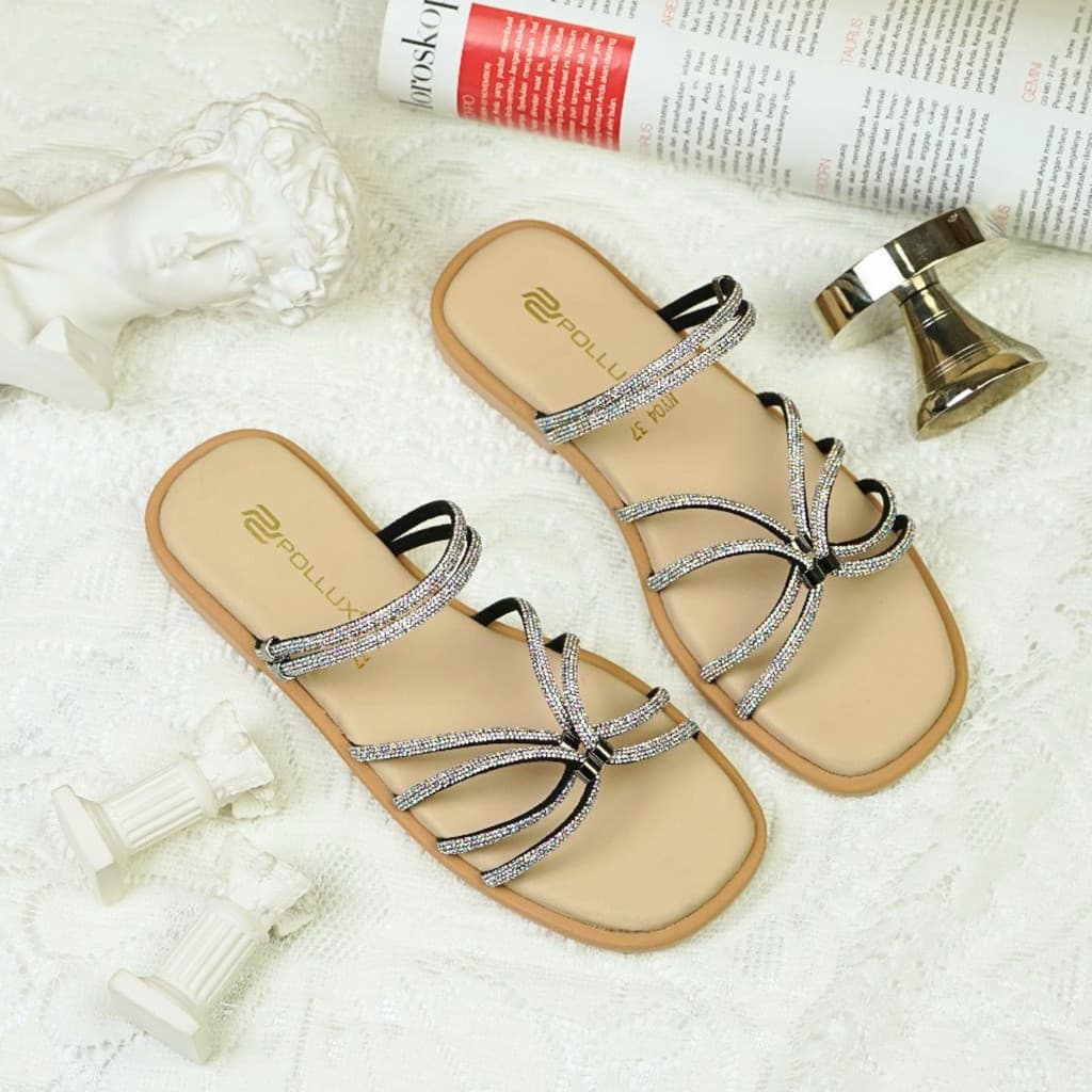 Gambar ke-7 produk Pollux Daily WPOMY 04 - Sandal Flat | Sandal Wanita Kekinian | Sandal Wanita Bahan Kulit