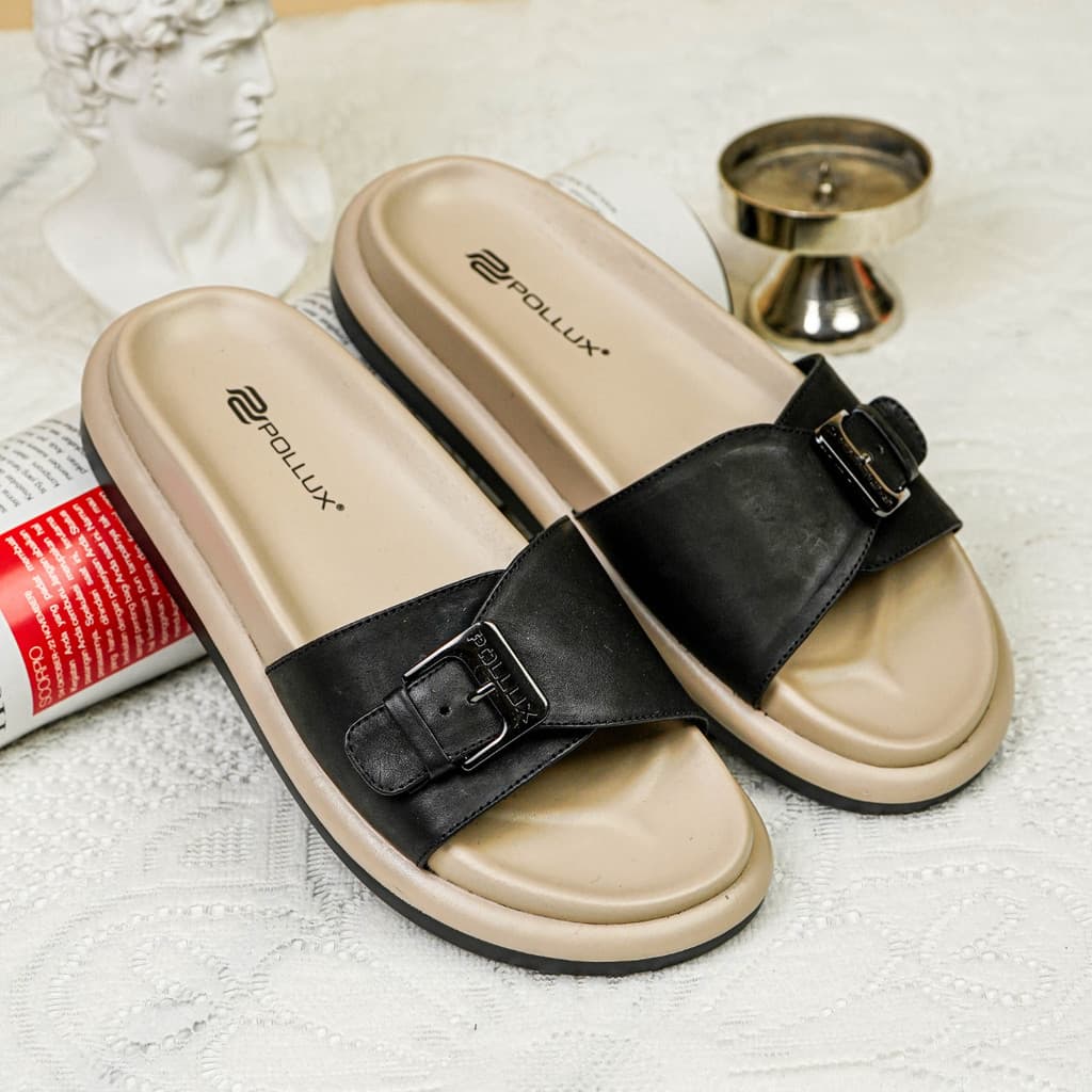 Gambar ke-6 produk Pollux Daily WPOKP 04- Sandal Flat Wanita Kekinian Terbuat Dari Kulit Asli